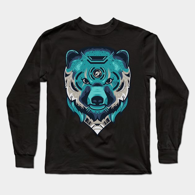 Bear Head Long Sleeve T-Shirt by wikuideots